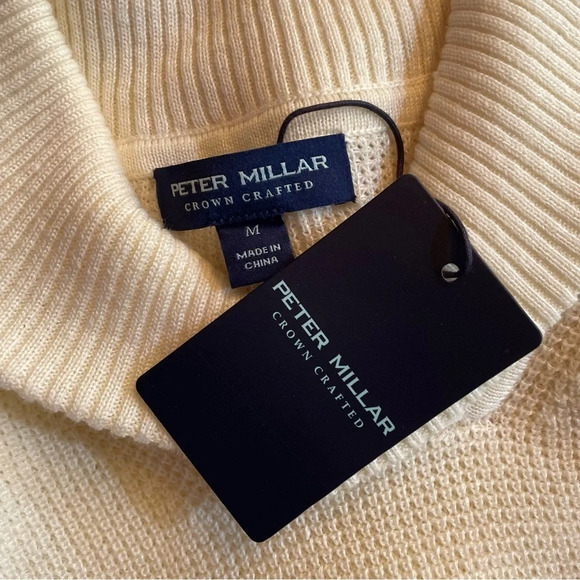 NEW Peter Millar Crown Crafted Savona Waffle Popover Shawl Sweater Summer Ivory - Picture 2 of 9